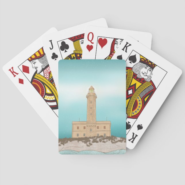 Vieste Lighthouse Italy Poker Cards (Back)
