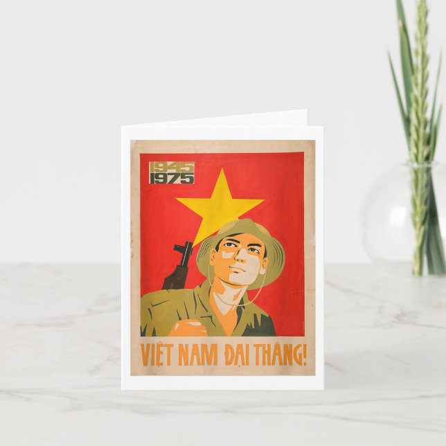 Vietcong Propaganda Poster - Vietnam War Communist Card (Front)