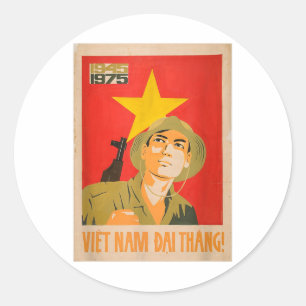 Vietcong Propaganda Poster - Vietnam War Communist Classic Round Sticker