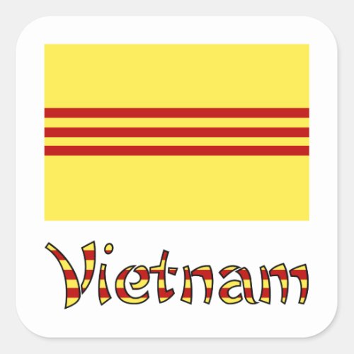 Vietnam and South Vietnamese Flag Square Sticker