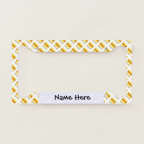 Vietnam and South Vietnamese Flag Tiled Your Name License Plate Frame
