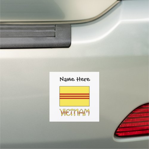 Vietnam and South Vietnamese Flag with Your Name Car Magnet