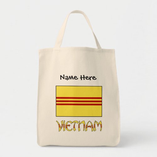 Vietnam and South Vietnamese Flag with Your Name Tote Bag