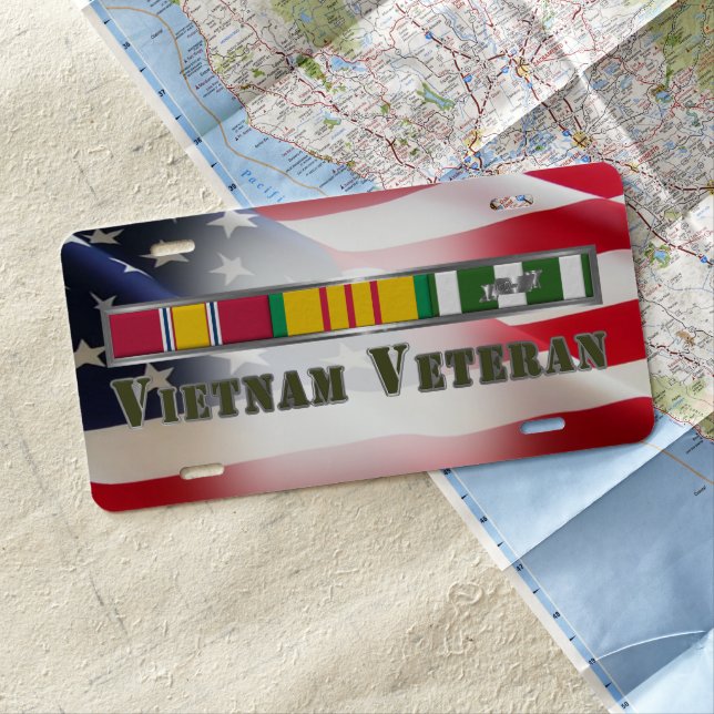 Vietnam Army Veteran License Plate (In Situ)