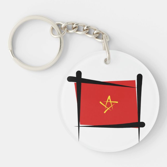 Vietnam Brush Flag Keychain (Front)
