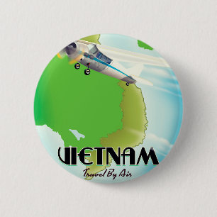 Vietnam by Air vacation print. Button