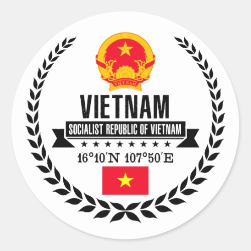 Vietnam Classic Round Sticker