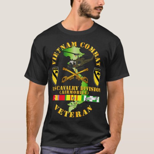 Vietnam Combat Cavalry Veteran w 1st Cavalry Div S T_Shirt