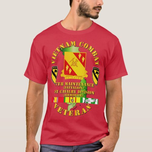 Vietnam Combat Cavalry Veteran w 27th Maint Bn 1st T_Shirt