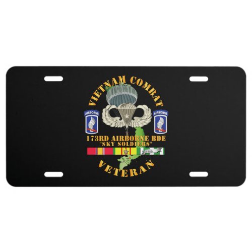 Vietnam Combat Infantry Veteran w 173rd Airborne License Plate