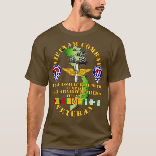 Vietnam Combat Veteran 174th AHC w 14th Avn Bn T_Shirt