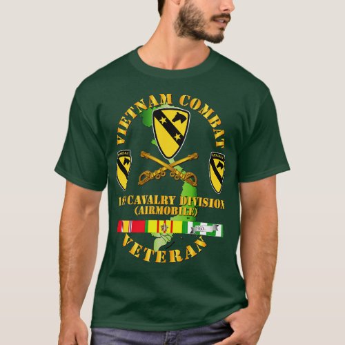 Vietnam Combat Veteran w 1st Cav DUI T_Shirt