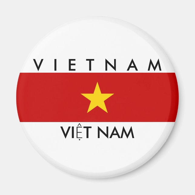 vietnam country flag name text symbol magnet (Front)