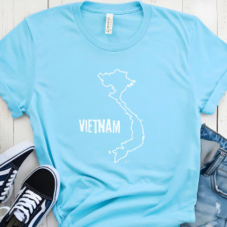 Vietnam Country Map Vietnamese Boundary Line Shape T-Shirt