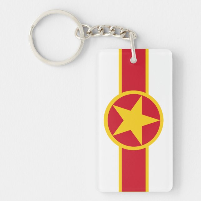 Vietnam country roundel flag symbol circle army av keychain (Front)
