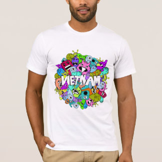 Vietnam doodle hipster colorful background T-Shirt