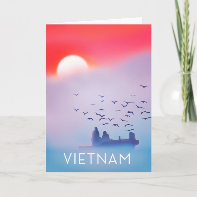 Vietnam evening sun Vacation poster Holiday Card (Front)