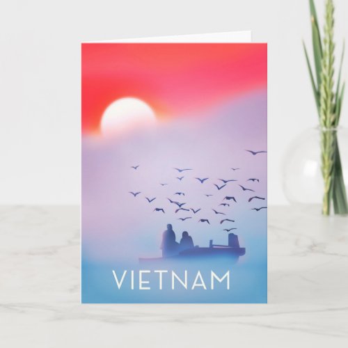 Vietnam evening sun Vacation poster Holiday Card