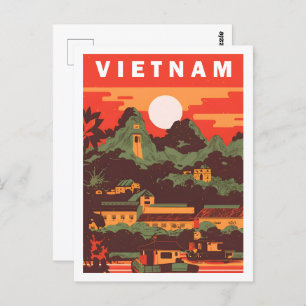 Vietnam Famous Travel Place Postcard
