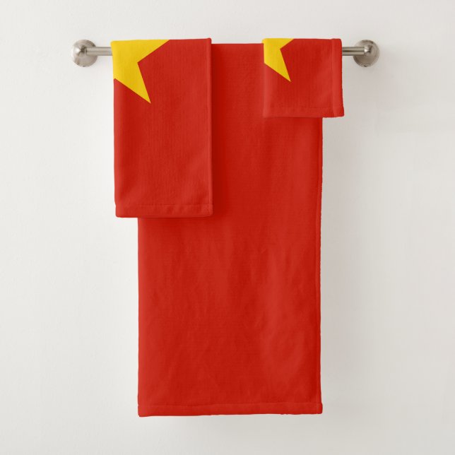 Vietnam flag bath towel set (Insitu)