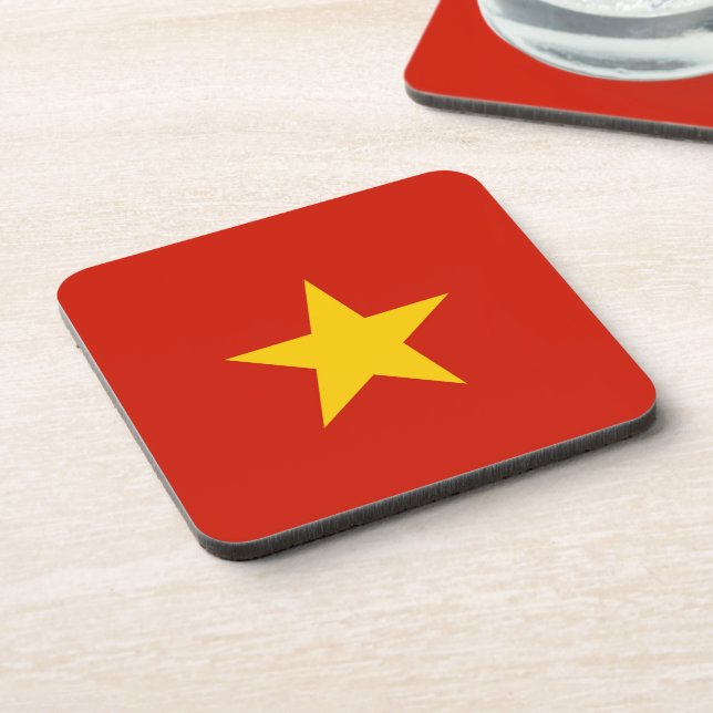 Vietnam flag beverage coaster (Left Side)