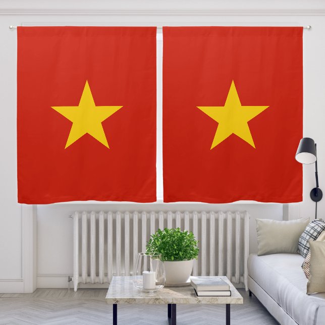 Vietnam flag blackout curtains (Living Room)