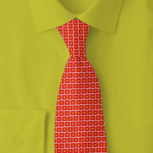 Vietnam Flag Brick Pattern Neck Tie