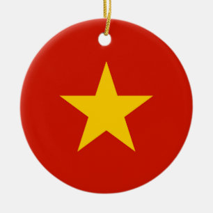 Vietnam flag ceramic ornament