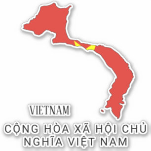 Vietnam Flag Charming Patriotic Map Sticker