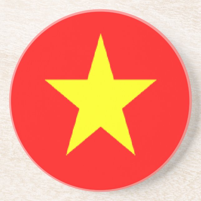 vietnam flag drink coaster (Front)