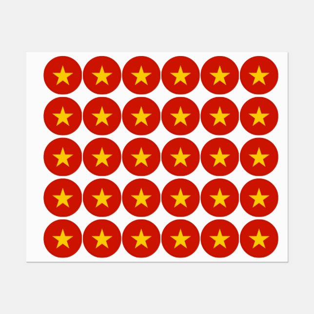 Vietnam flag labels (Sheet)