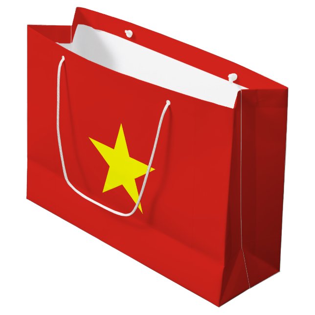 Vietnam Flag Large Gift Bag (Front Angled)