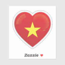 Vietnam Flag Love Icon Sticker