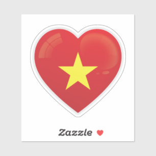 Vietnam Flag Love Icon Sticker