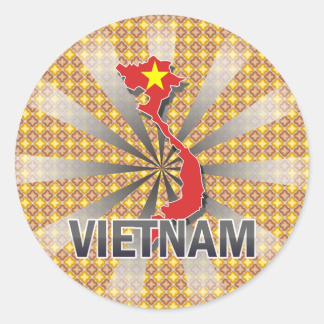Vietnam Flag Map 2.0 Classic Round Sticker (Front)