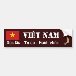 Vietnam Flag + Map Bumper Sticker