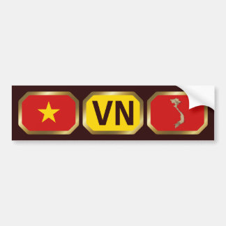 Vietnam Flag Map Code Bumper Sticker