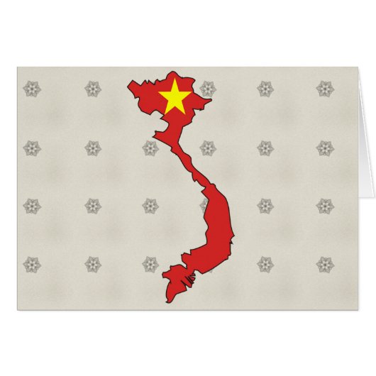 Vietnam Flag Map full size Cards (Front Horizontal)