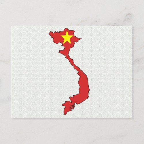 Vietnam Flag Map full size Postcard