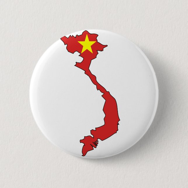 Vietnam flag map pinback button (Front)