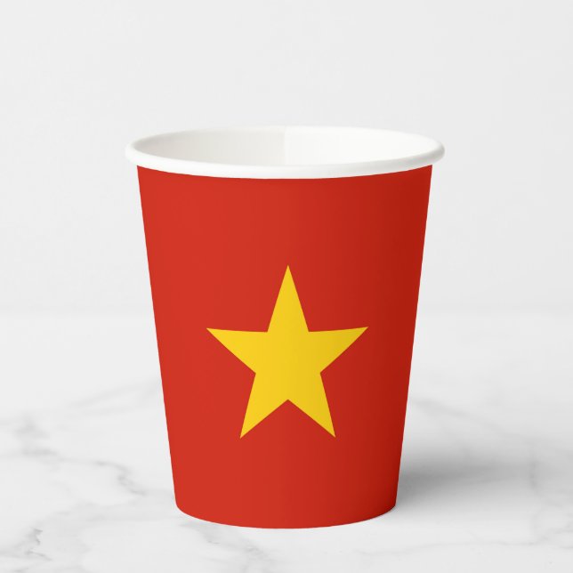 Vietnam flag paper cups (Left)