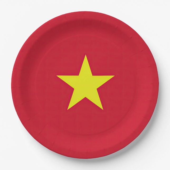 Vietnam flag paper plates (Front)