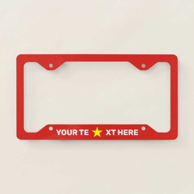 Vietnam Flag Personalized License Plate Frame (Front)
