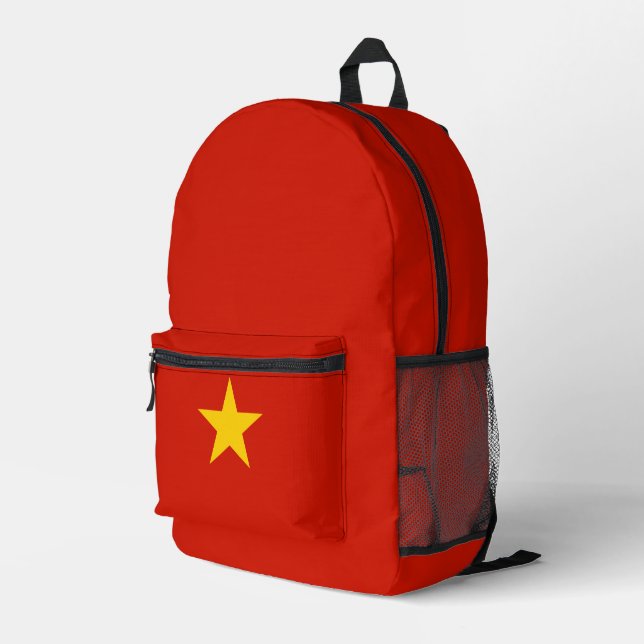 Vietnam flag printed backpack (Back Corner Right)