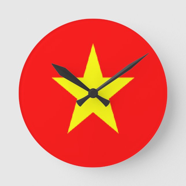 Vietnam flag round clock (Front)