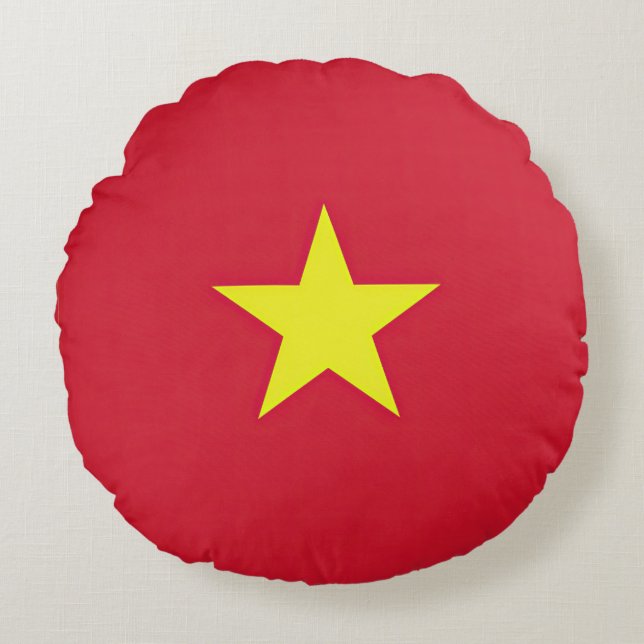 Vietnam flag round pillow (Front)