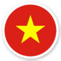 Vietnam Flag Round Sticker