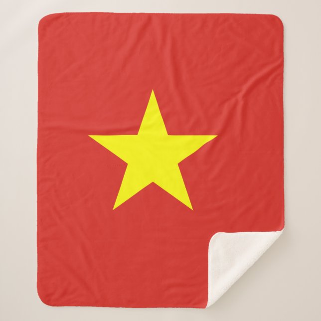 Vietnam flag sherpa blanket (Front)