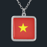 Vietnam flag silver plated necklace<br><div class="desc">The Vietnamese flag is a star on a field. The used colors in the flag are red,  yellow. The proportion of the Vietnamese flag is 2:3. The Flag of Vietnam was adopted in 1945.</div>