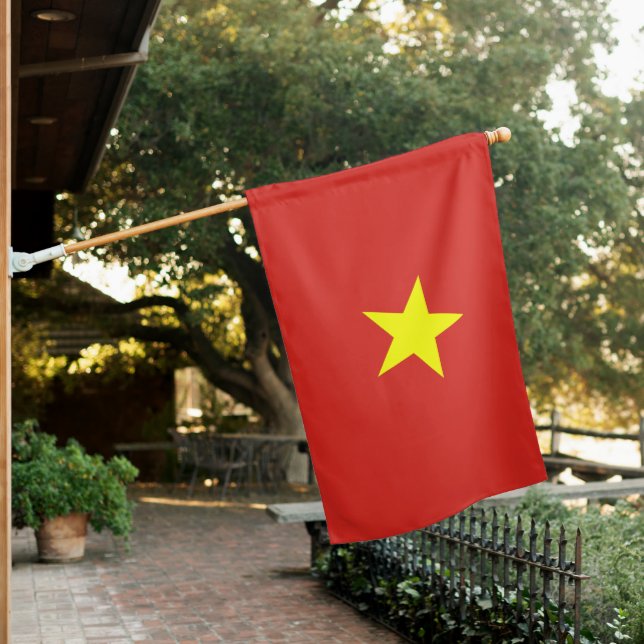Vietnam Flag & Vietnamese country House  / Vietnam (In SItu)